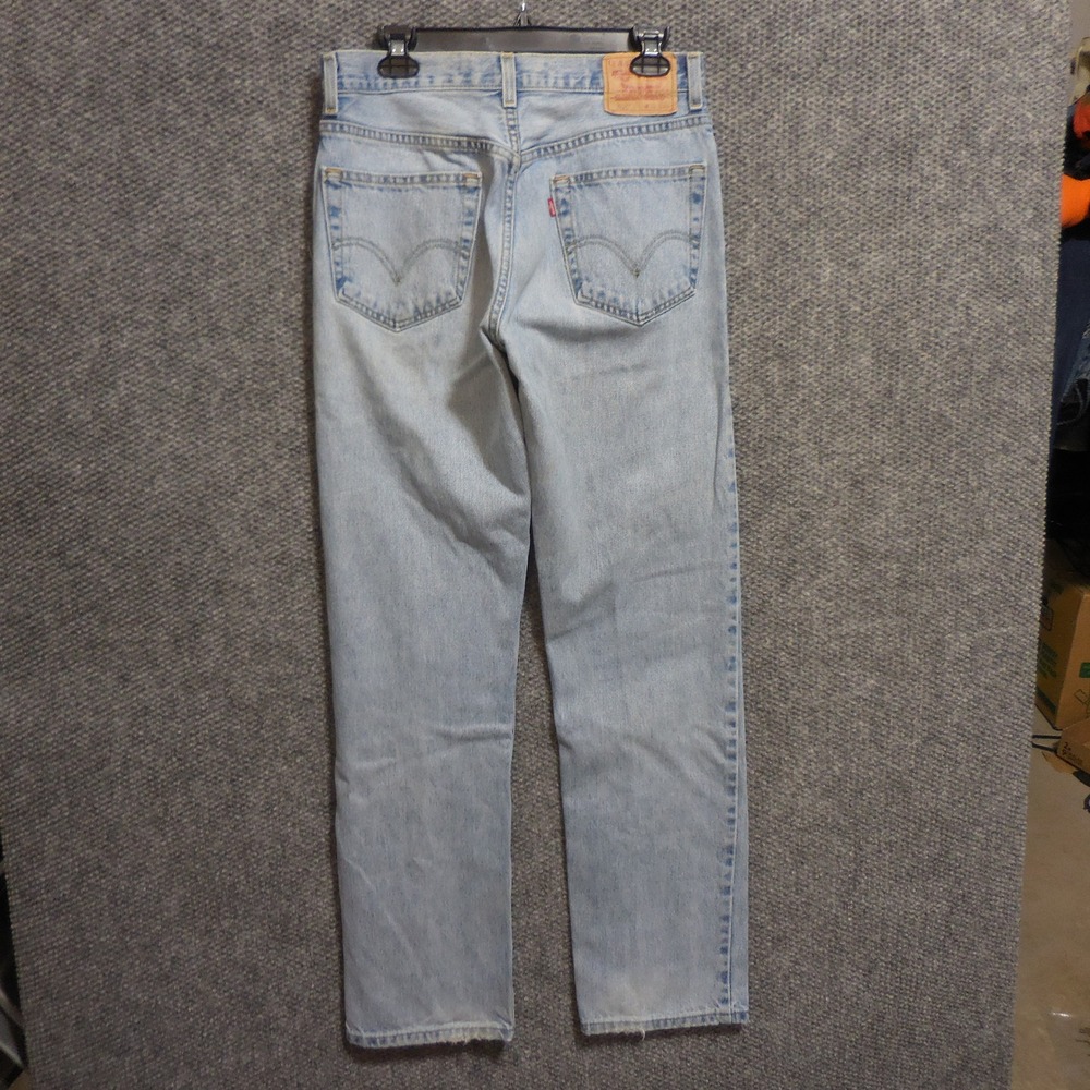 Levis 505 Regular Fit Jeans Mens 31x31 Light Wash Denim Vintage Y2K Straight Leg